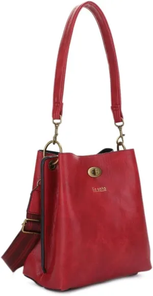 Liz Soto Lola Bucket Bag - Bucket Purse in Vegan Leather and Interchangeable Handles, Crossbody, Compartments, Inner Pocket