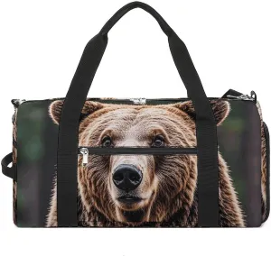 Lodge Bear Deer Barrel Gym Bags for Men And Women, Duffle Bag for Travel Sports Bag Camping Weekend Carry on Overnight Duffel Bag with Shoulder Strap