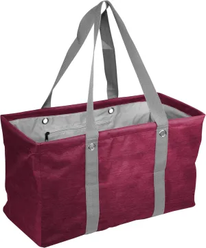 Logo Brands Plain Maroon Crosshatch Picnic Caddy – Multipurpose Oversized Tote with Reinforced Handles, and Interior Pocket