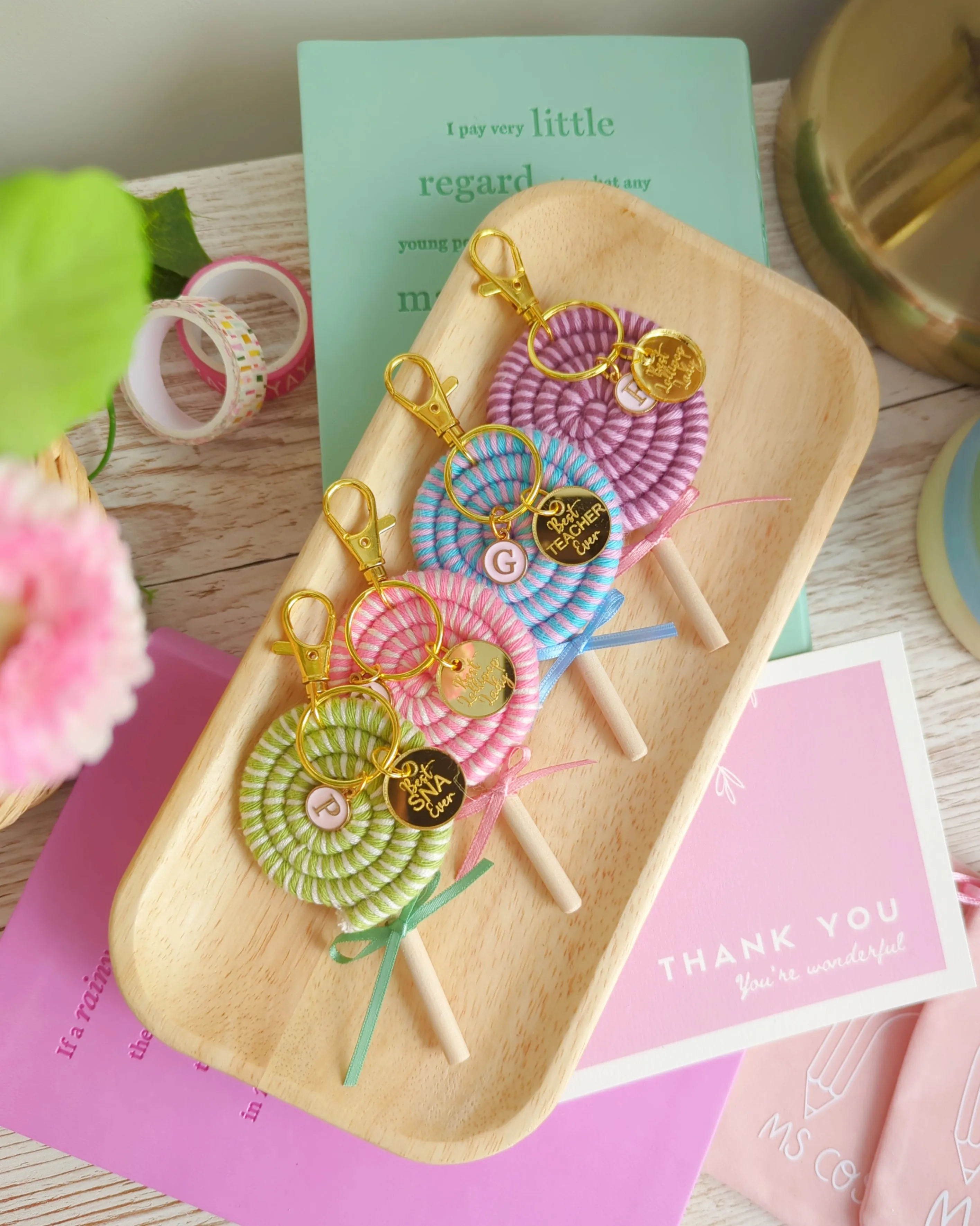 Lollipop keyrings - Teacher gift - Teacher/SNA/Lollipop Lady