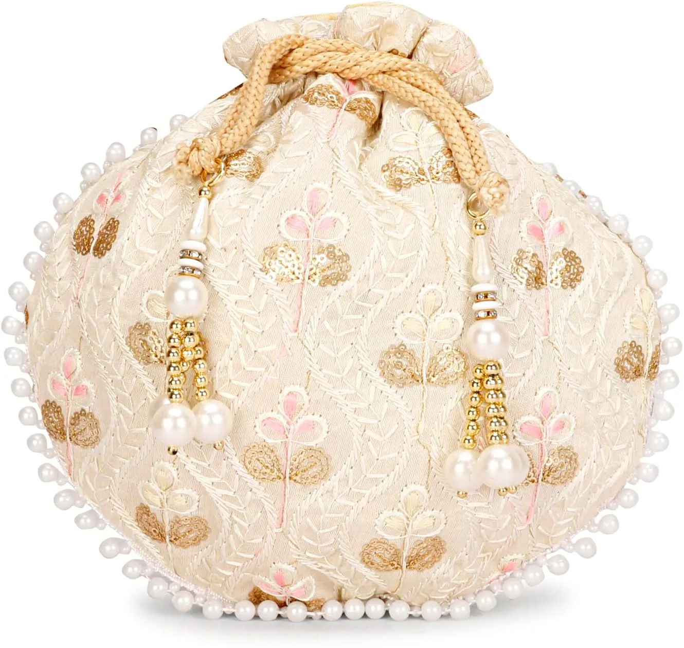 LONGING TO BUY Indian Ethnic Polti Bags For Reutrn Gift, Potli Bags for Wedding, Potli Bags For Gift (Pack of 3 Piece)