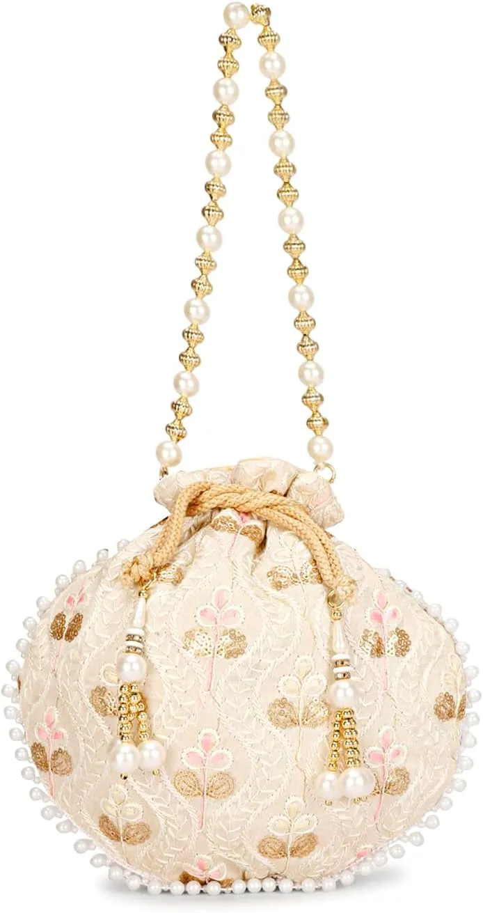 LONGING TO BUY Indian Ethnic Polti Bags For Reutrn Gift, Potli Bags for Wedding, Potli Bags For Gift (Pack of 3 Piece)