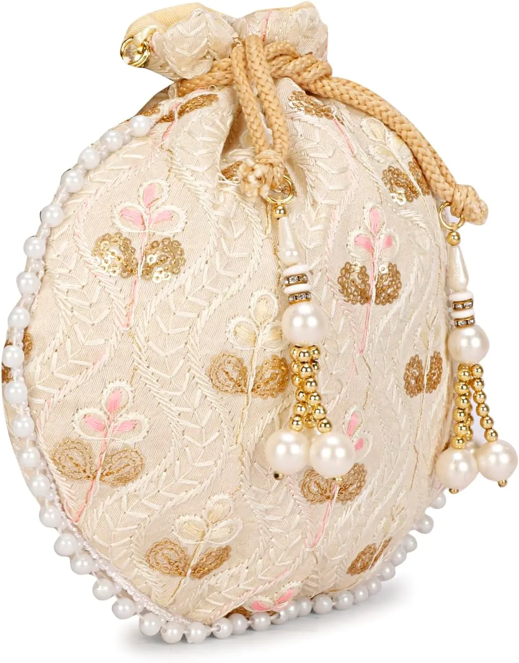 LONGING TO BUY Indian Ethnic Polti Bags For Reutrn Gift, Potli Bags for Wedding, Potli Bags For Gift (Pack of 3 Piece)