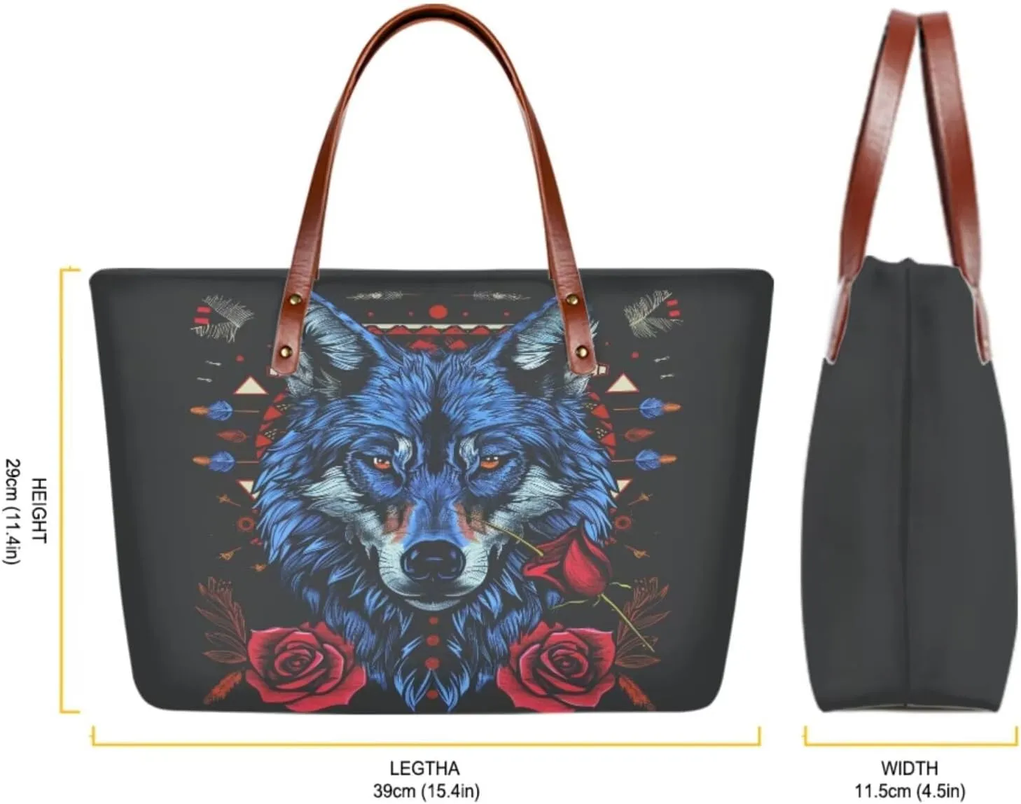Lotusorchid 2 Pcs Hand bags Purses, Women Top Handle Bag Satchel Shoulder Bag, Large Tote Handbag with PU Wallet