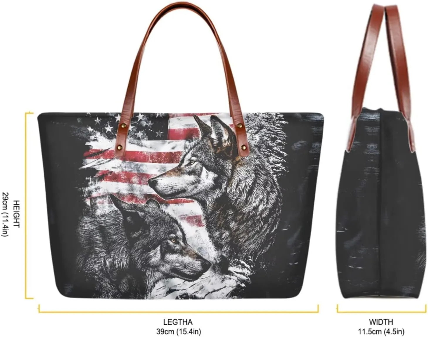 Lotusorchid 2 Pcs Hand bags Purses, Women Top Handle Bag Satchel Shoulder Bag, Large Tote Handbag with PU Wallet