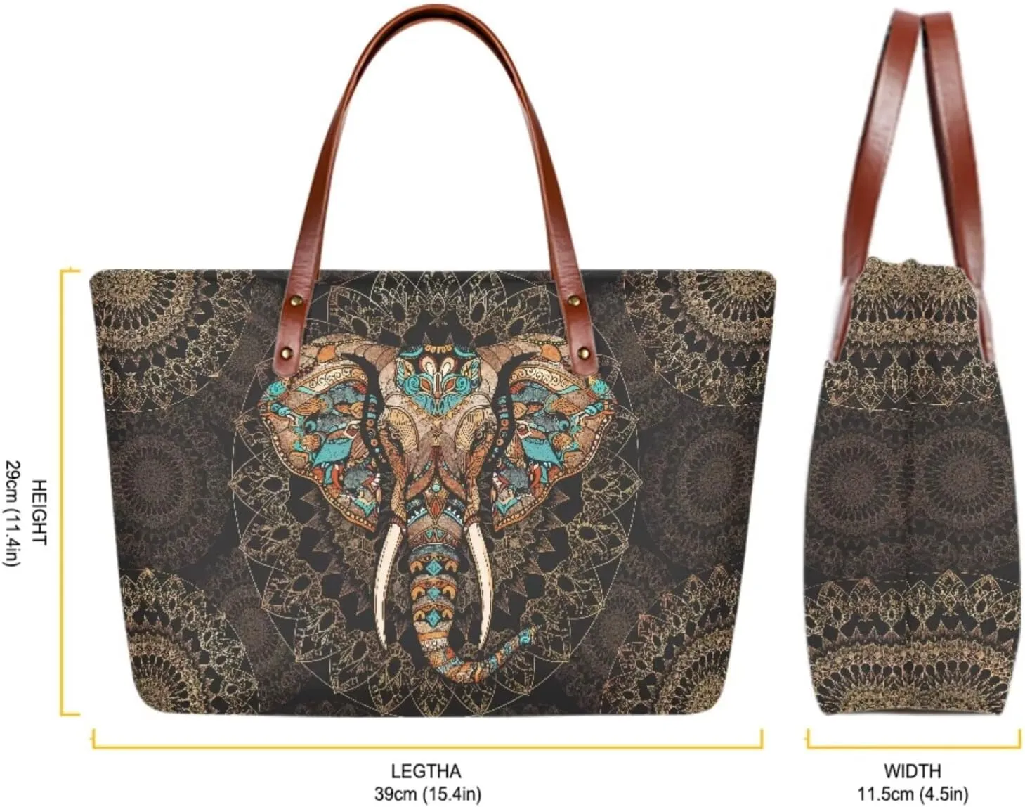 Lotusorchid 2 Pcs Large Tote Handbag with PU Wallet, Women Hand bags Purses, Top Handle Bag Satchel Shoulder Bag
