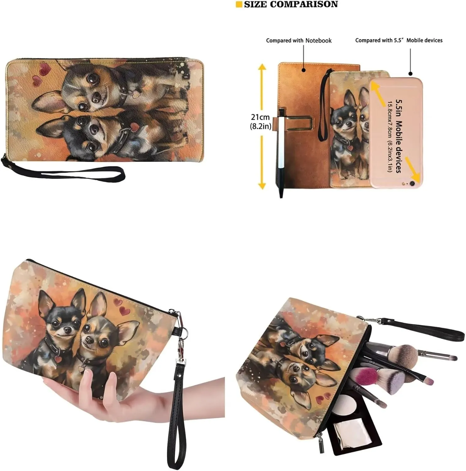 Lotusorchid Top Handle Bags for Women, Tote Shoulder Bag Satchel Handbag with Leather Cosmetic Bag Wallet for Mom Wife