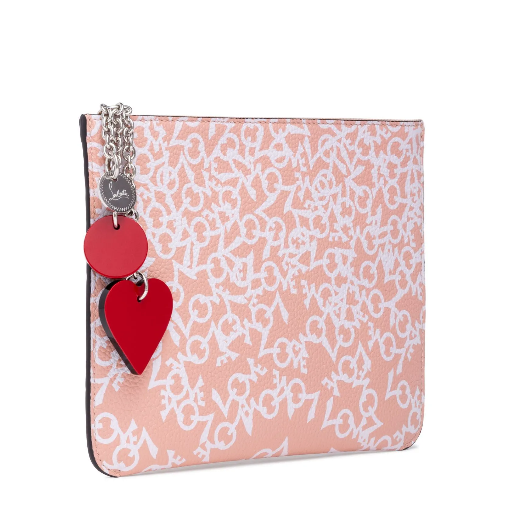 Loubicute Crazy Love White and Pink Clutch