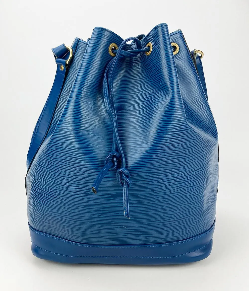 LOUIS VUITTON Blue Toldeo Epi Noe Drawstring Bucket Bag