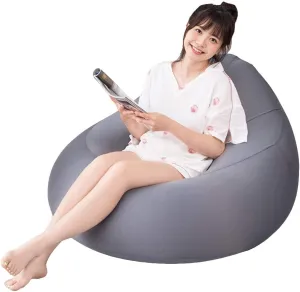Lounge Chair, Lazy Couch Bean Bag Tatami Net Red Single Rental Small Cute Chair Creative Japanese Bedroom Bean Bag Chair 90x60x35cm(Gray)