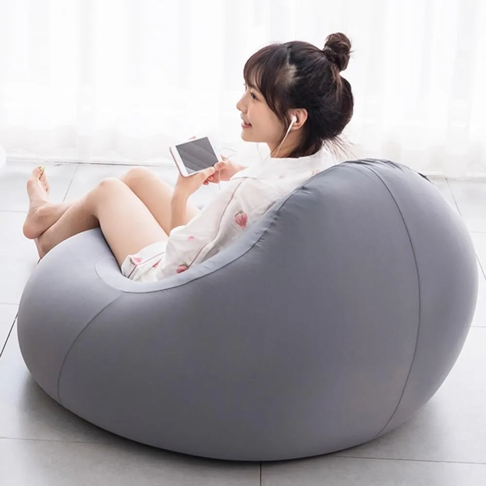 Lounge Chair, Lazy Couch Bean Bag Tatami Net Red Single Rental Small Cute Chair Creative Japanese Bedroom Bean Bag Chair 90x60x35cm(Gray)