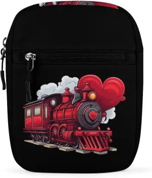 Love Train Small Crossbody Bags Adjustable Satchel Bag Travel Shoulder Bag Crossbody Purse for Women Men