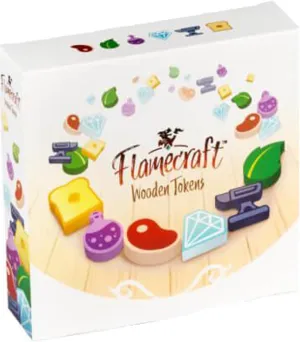 Lucky Duck Games Flamecraft Board Game Wooden Resources (Series 2) - Deluxe Custom-Painted Tokens, Set of 210 Wooden Tokens, Silk-Screened Goods for Tabletop Gaming, Made