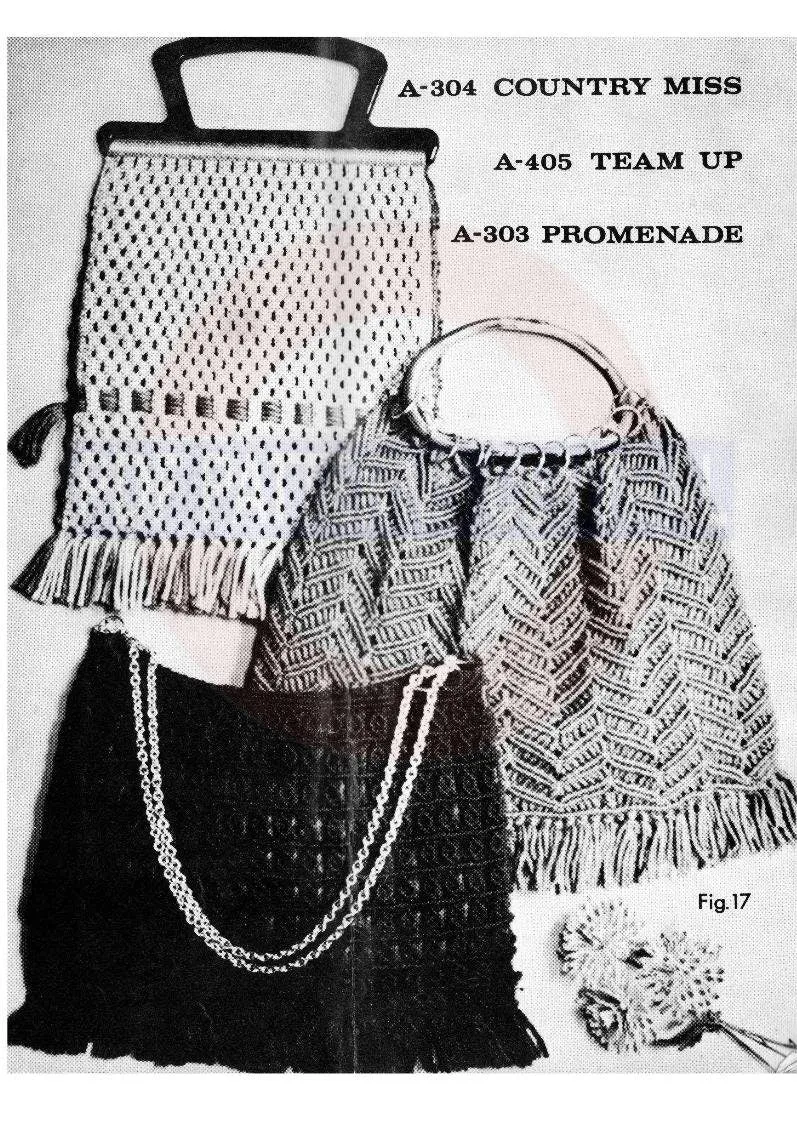 Macramé Bags - Vintage 60s - 11 Macrame Bag Patterns Instant Download PDF 20 pages