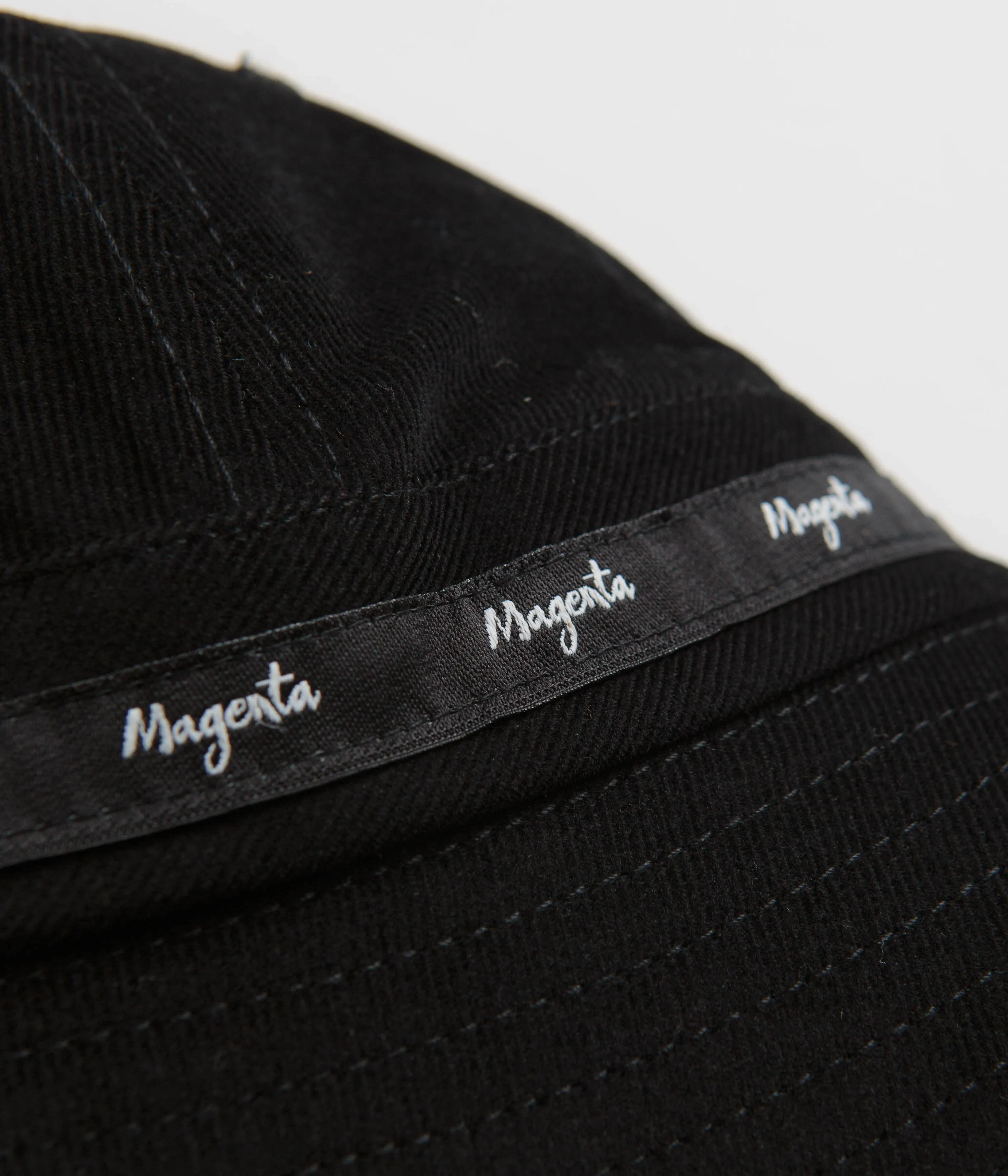 Magenta Script Cord Bucket Hat - Black