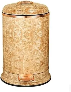 Marble Lines Stainless Trash Can Metal Waste Bin Trash Bag Holder Garbage Bin Home Decoration (Color : D, Size : 32cm)