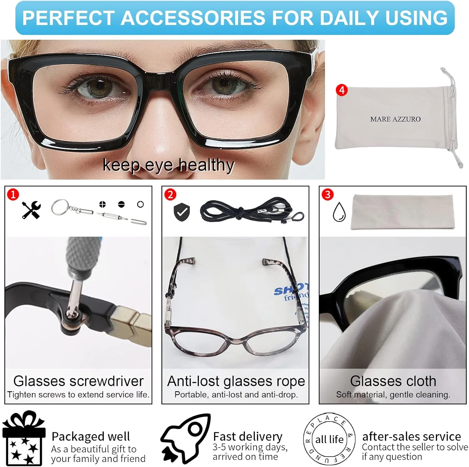 MARE AZZURO No Line Bifocal Reading Glasses Women Oversized Blue Light Blocking Readers 0 1.0 1.5 2.0 2.5 3.0 3.5
