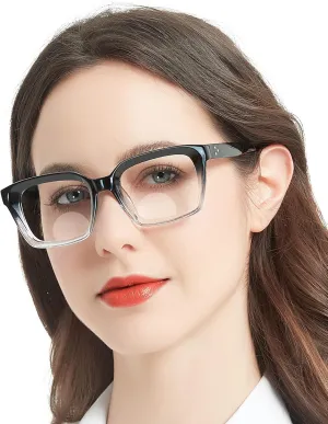 MARE AZZURO No Line Bifocal Reading Glasses Women Oversized Blue Light Blocking Readers 0 1.0 1.5 2.0 2.5 3.0 3.5