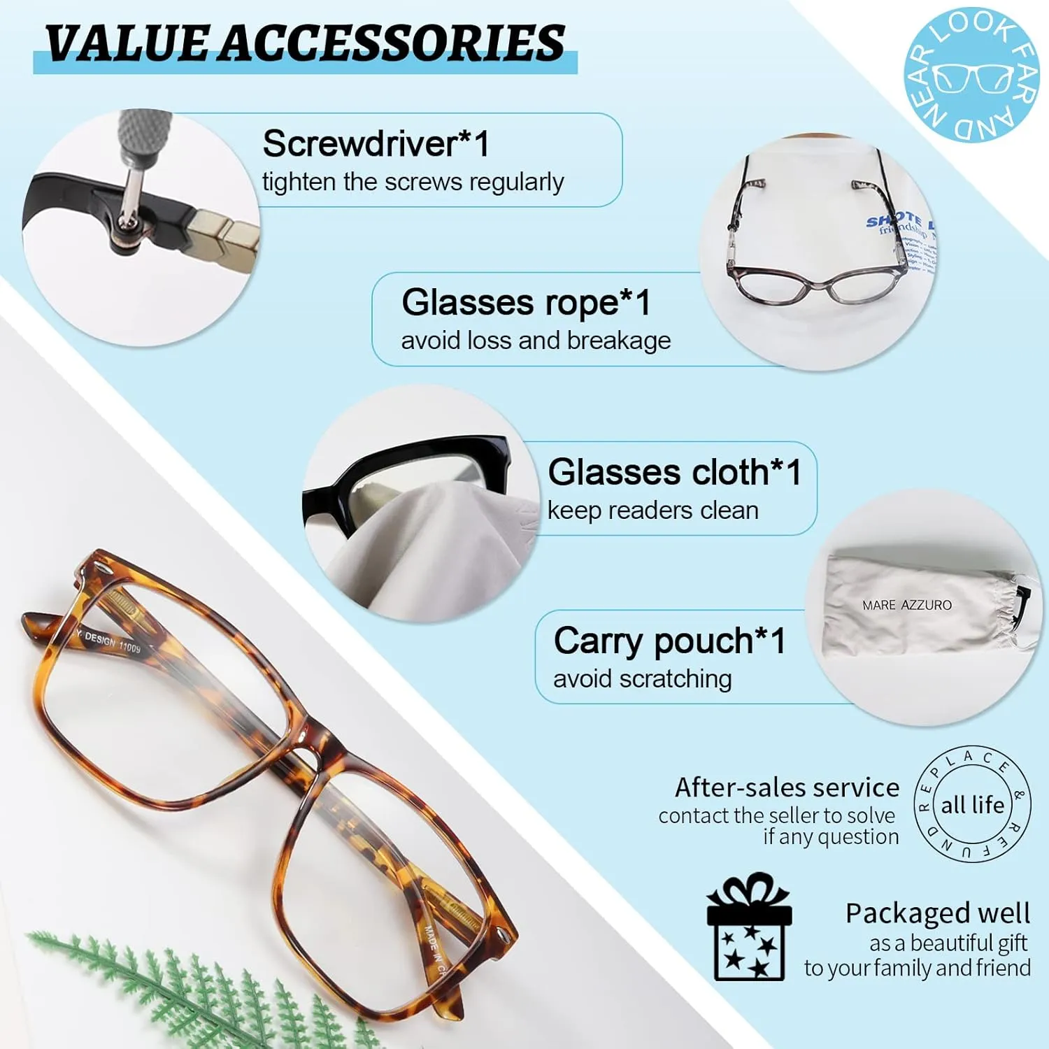 MARE AZZURO Oversized Bifocal Reading Glasses Men Blue Light Blocking Readers 1.0 1.25 1.5 1.75 2.0 2.25 2.5 2.75 3.0 3.5