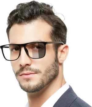 MARE AZZURO Photochromic Reading Glasses Men Blue Light Blocking Oversized Square Readers 1.0 1.5 2.0 2.5 3.0 3.5 4.0