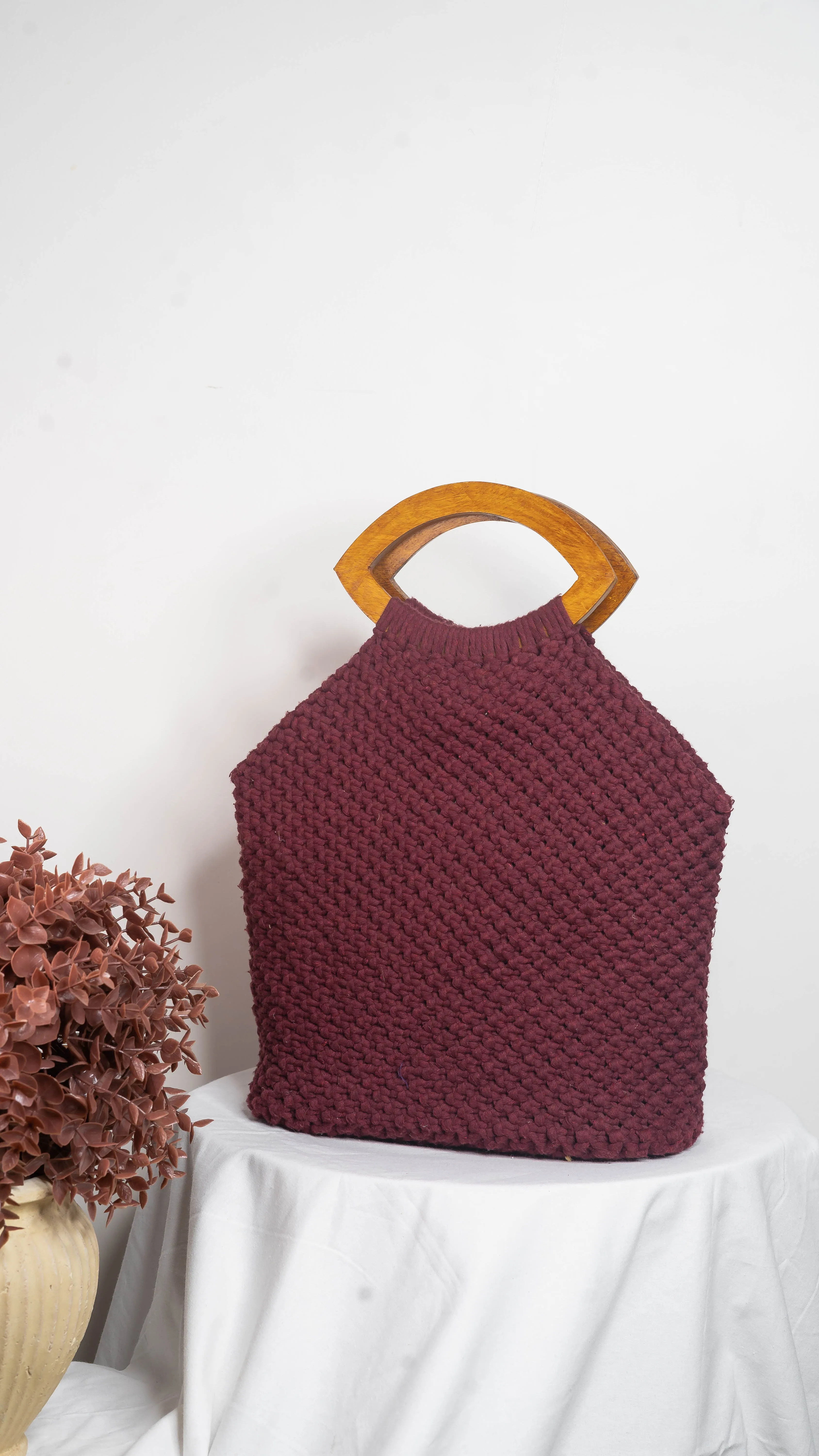 Maroon Macrame bag