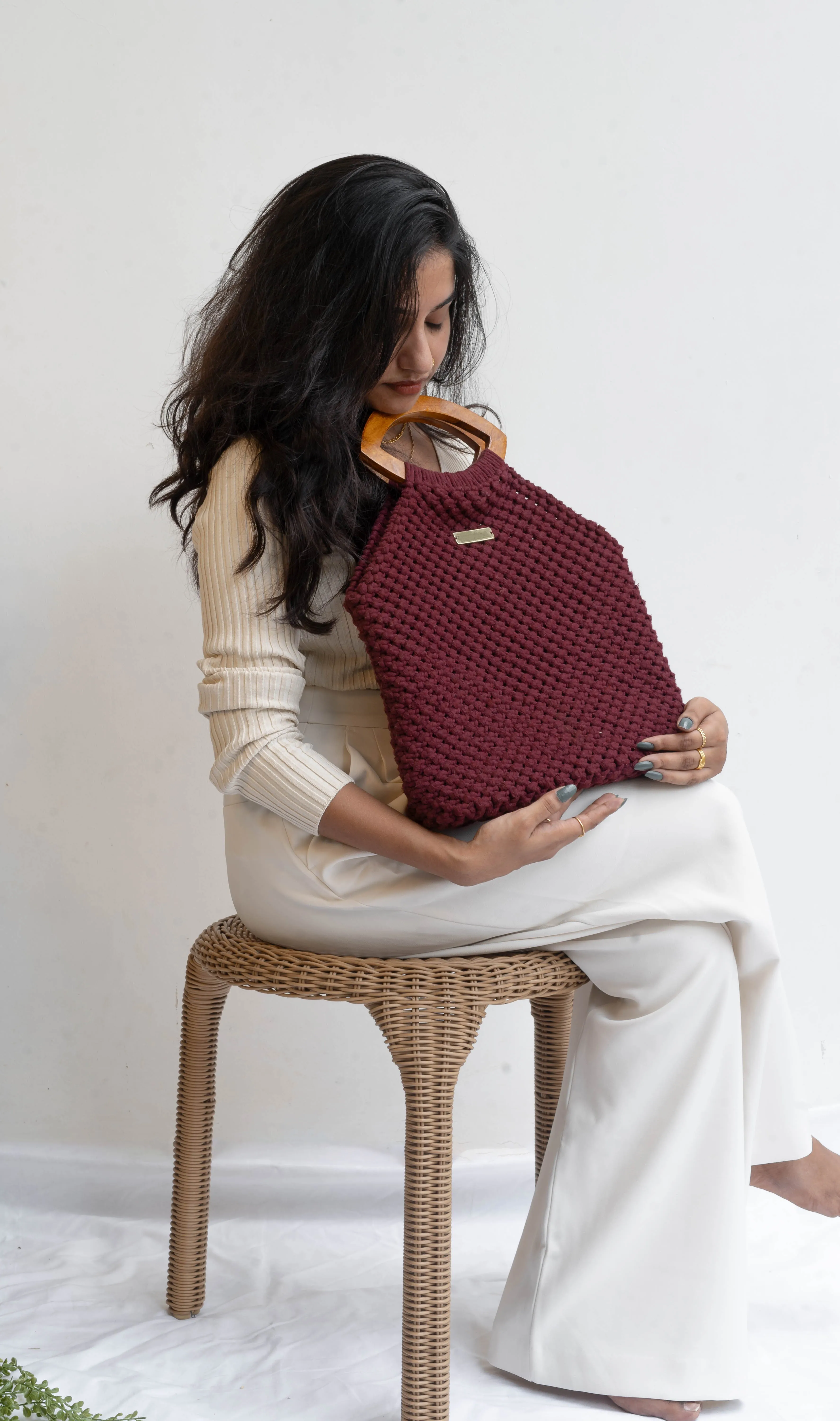Maroon Macrame bag