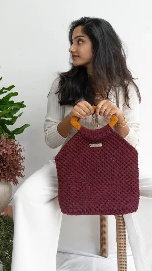 Maroon Macrame bag
