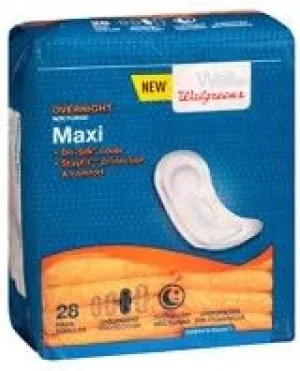 Maxi Pads Overnight Wingless, 28 ea - 2pc