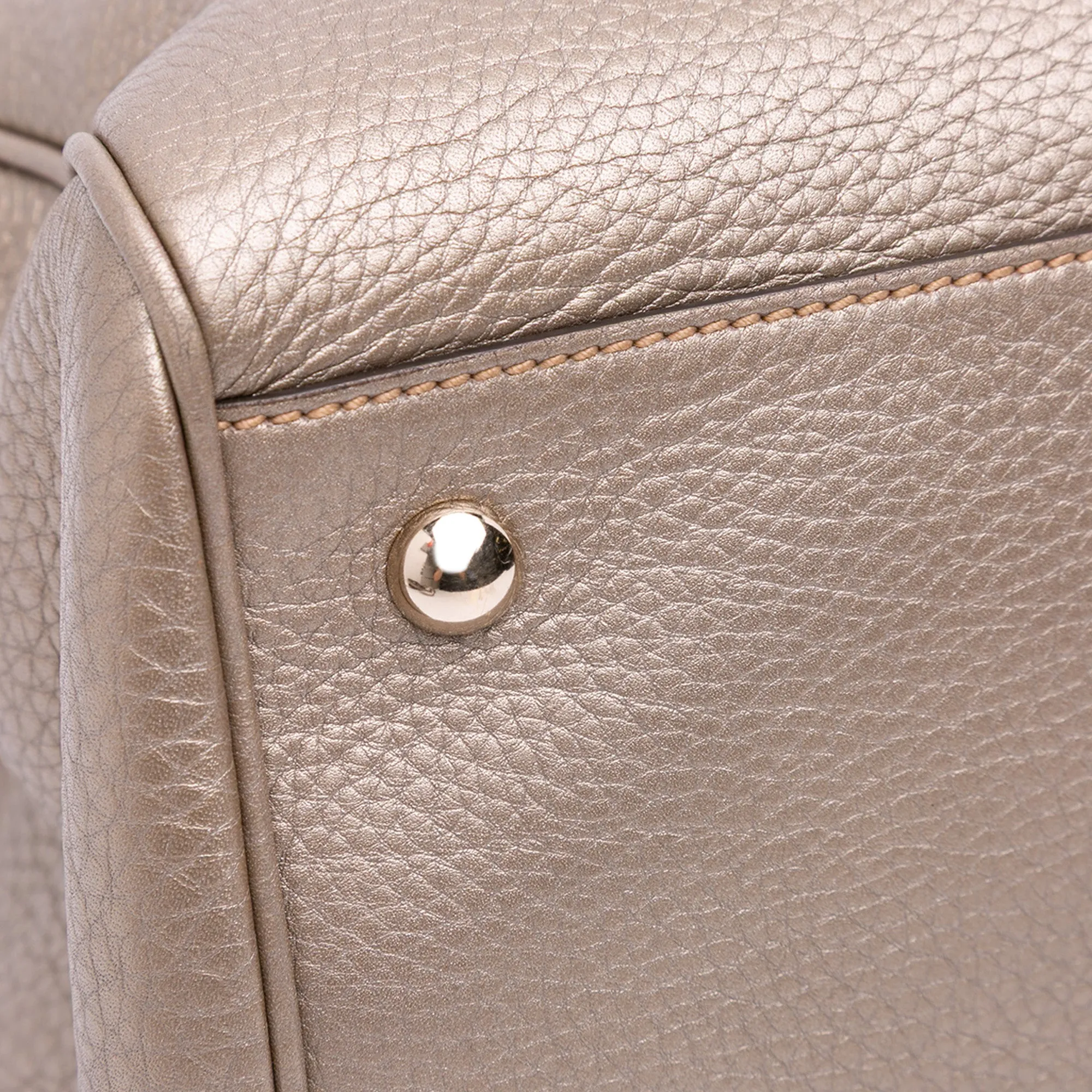 Medium Calfskin Bamboo Shopper Satchel