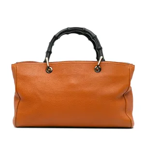 Medium Calfskin Bamboo Shopper Satchel