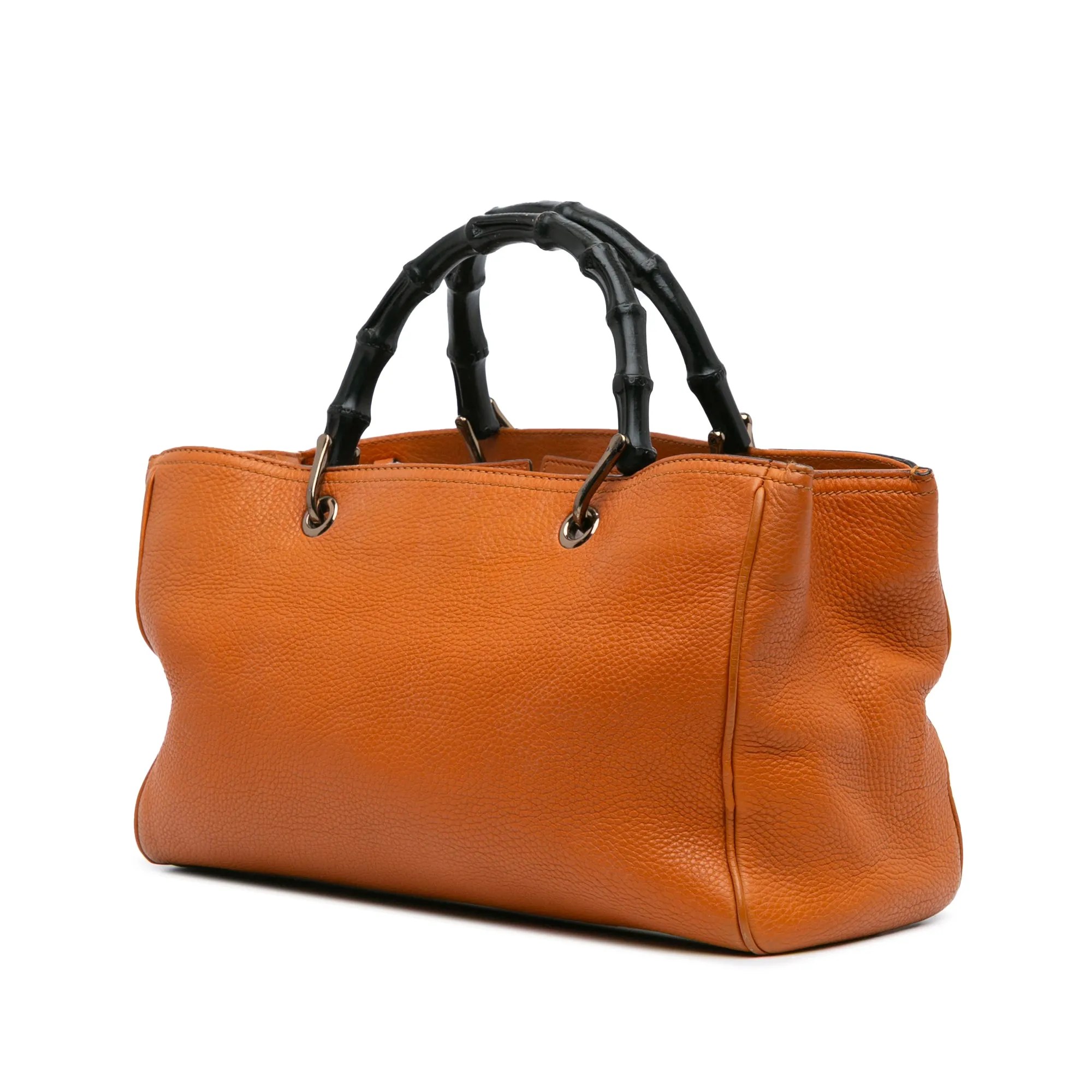 Medium Calfskin Bamboo Shopper Satchel