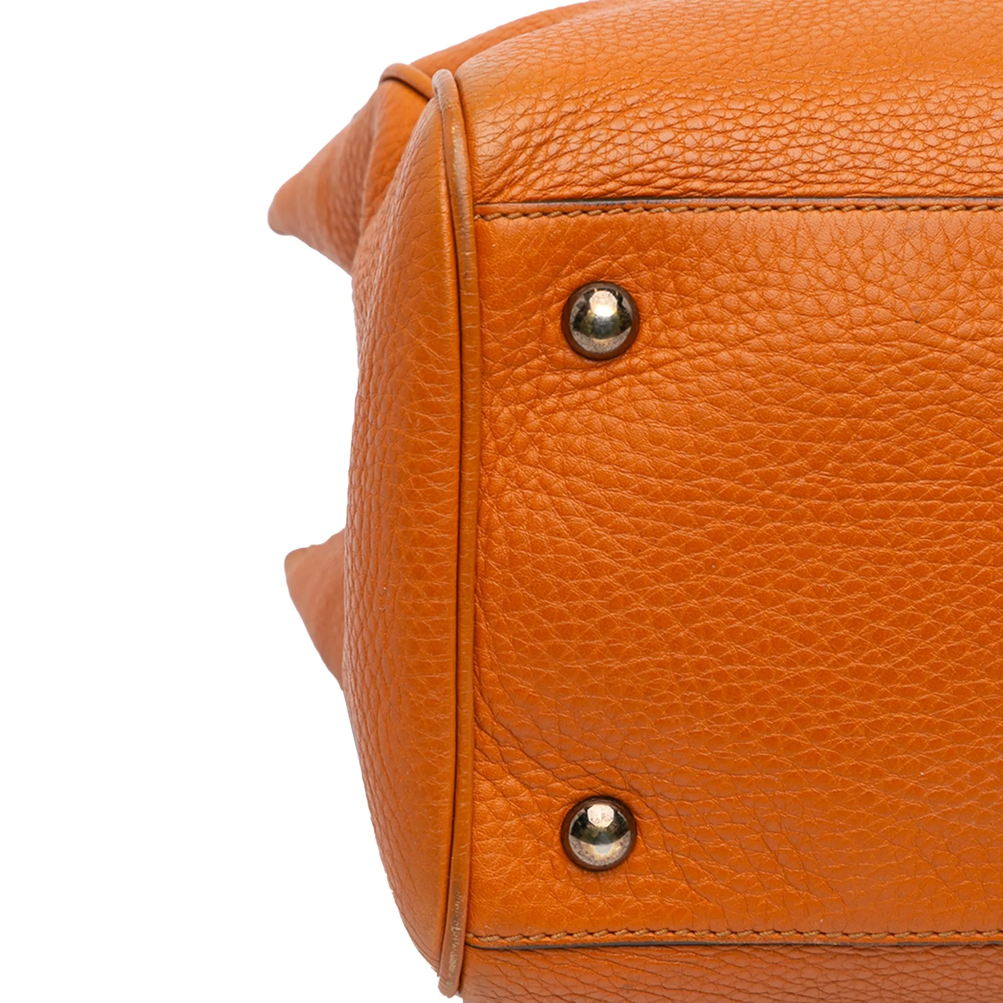 Medium Calfskin Bamboo Shopper Satchel