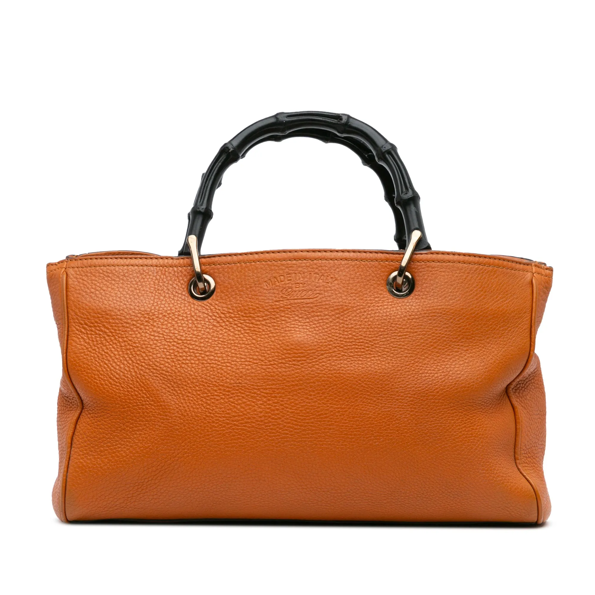 Medium Calfskin Bamboo Shopper Satchel