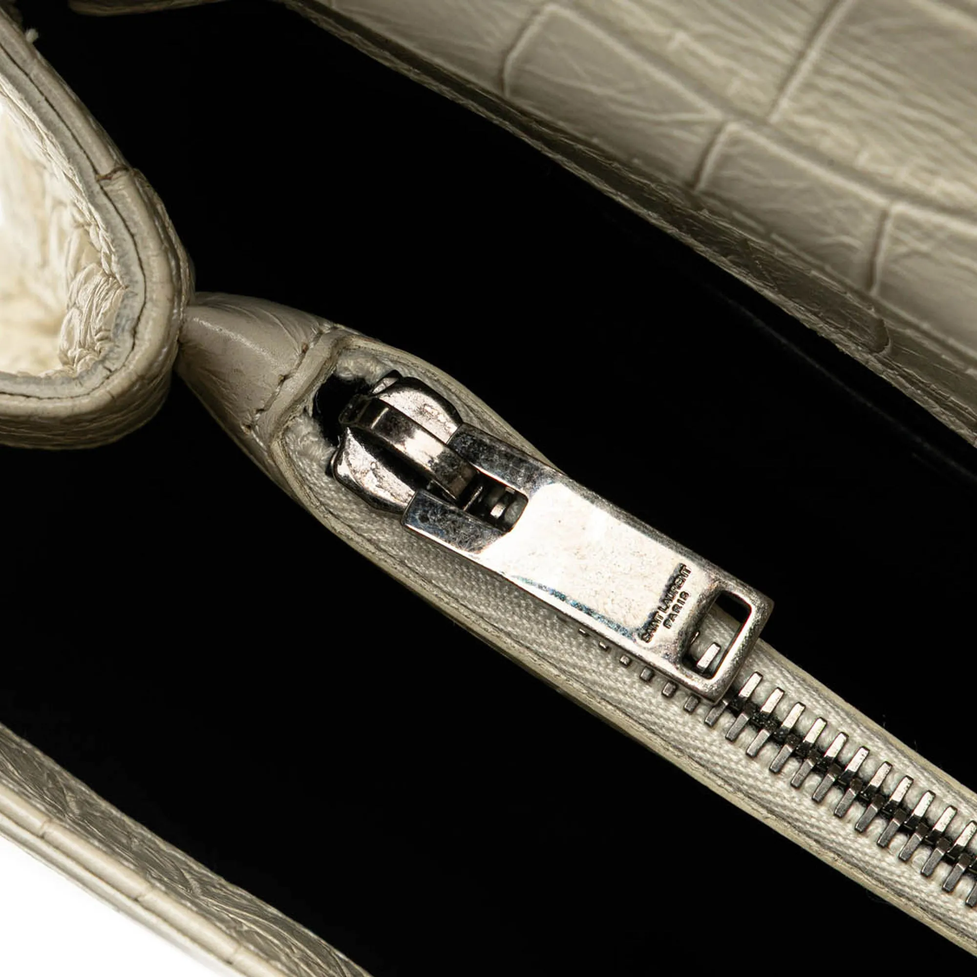 Medium Embossed Calfskin College Satchel