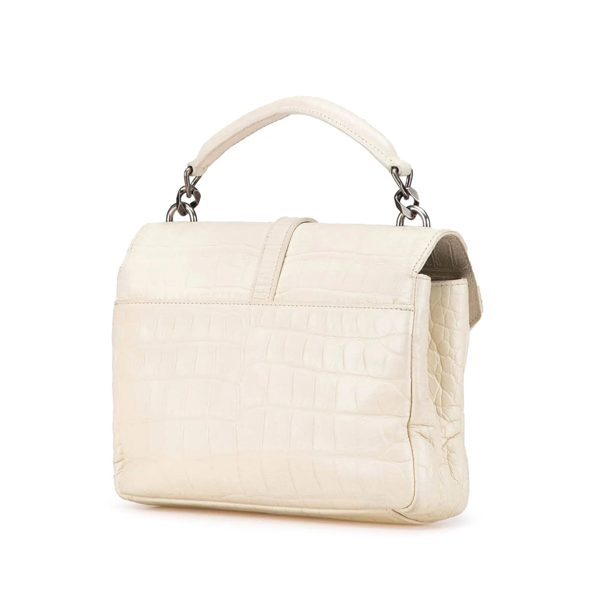 Medium Embossed Calfskin College Satchel