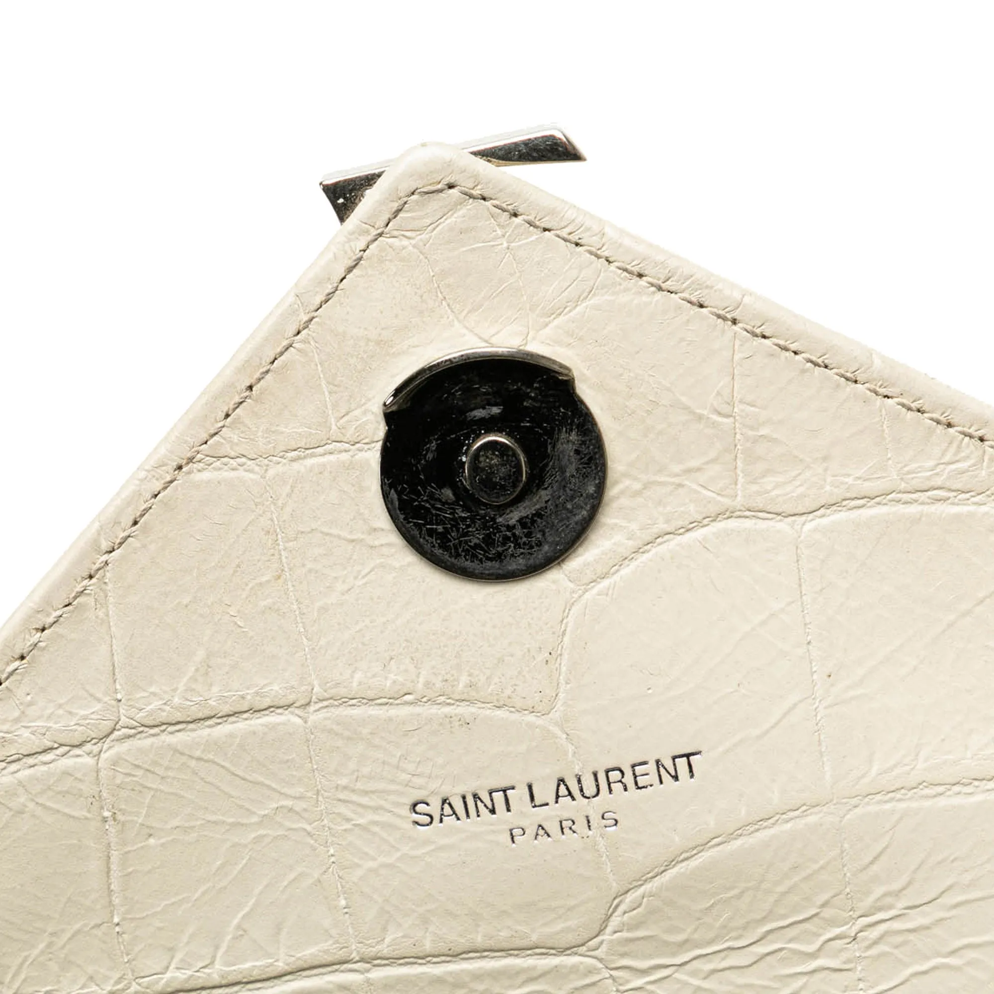 Medium Embossed Calfskin College Satchel