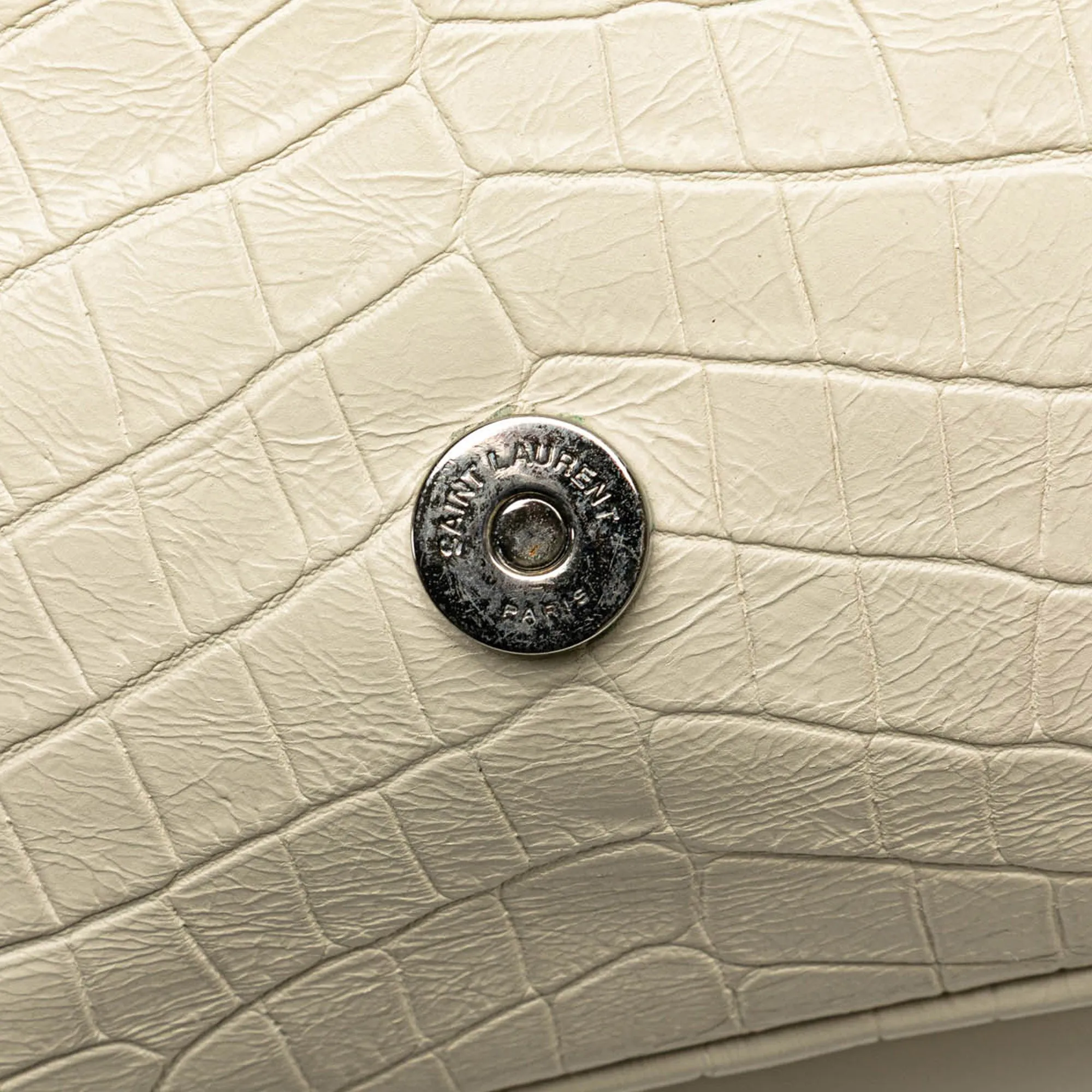 Medium Embossed Calfskin College Satchel