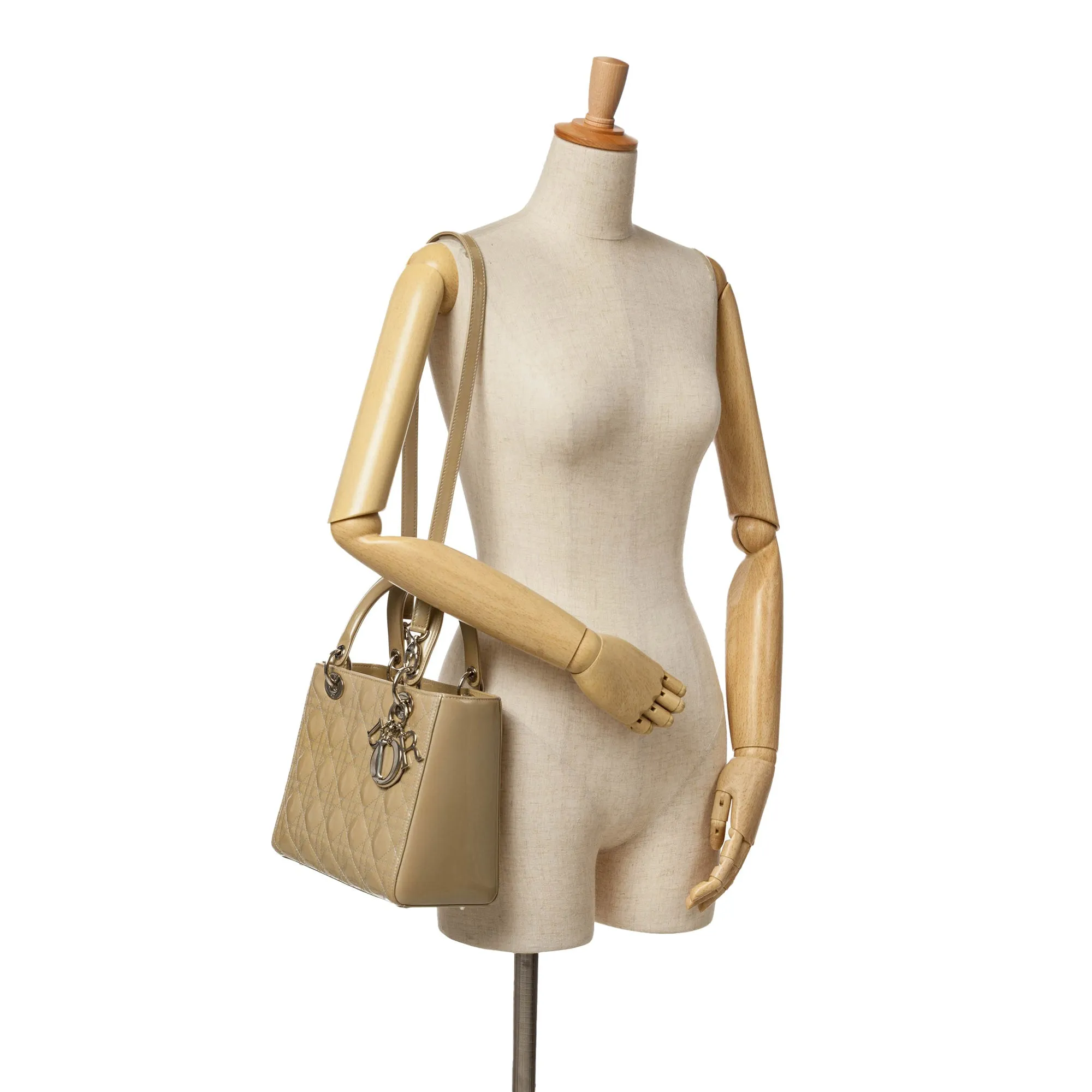 Medium Patent Cannage Lady Dior