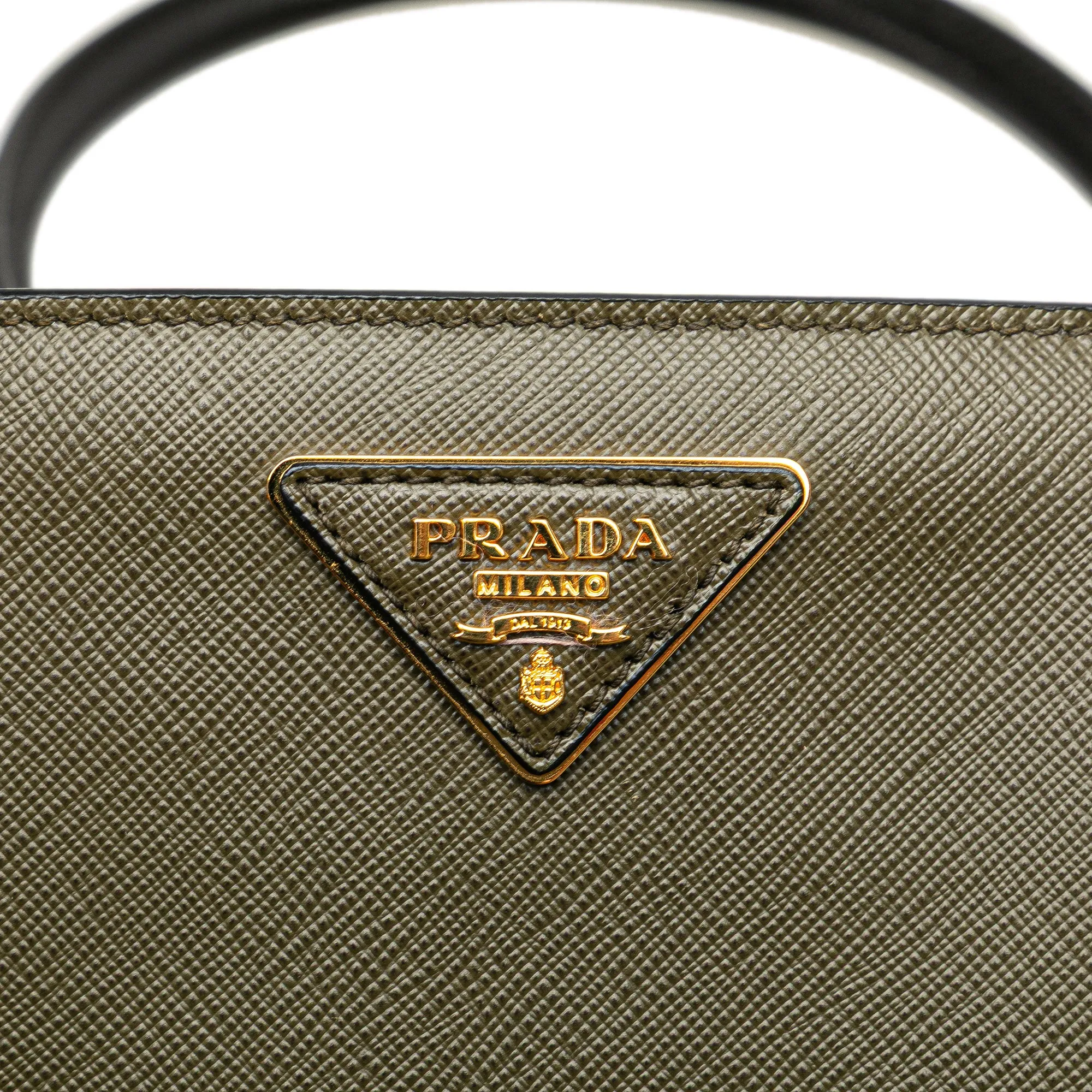 Medium Saffiano Lux Bicolor Galleria Satchel