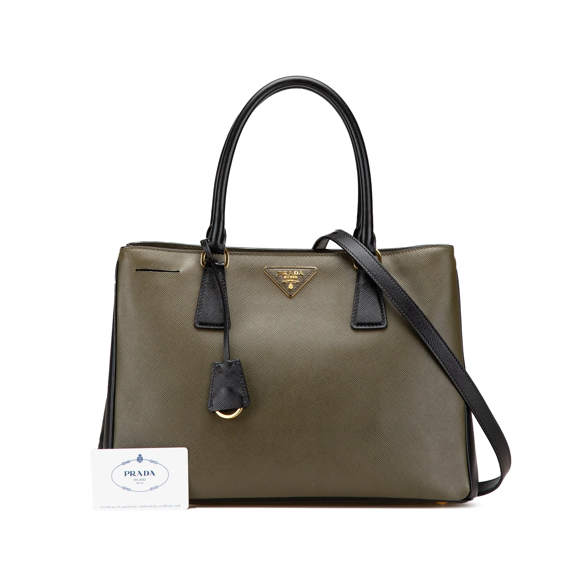 Medium Saffiano Lux Bicolor Galleria Satchel
