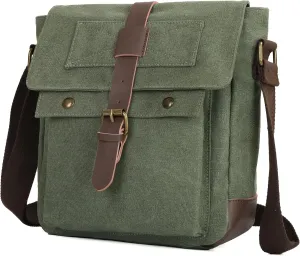 Men Small Canvas Crossbody Messenger Purse Shoulder Bag Small Vintage Satchel Travel Bags For Work Business Unisex