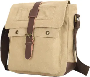 Men Small Canvas Crossbody Messenger Purse Shoulder Bag Small Vintage Satchel Travel Bags For Work Business Unisex