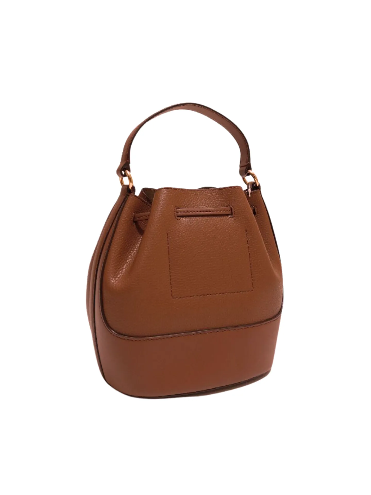 Michael Kors Reed Medium Belted Bucket Messenger Leather Bag Luggage