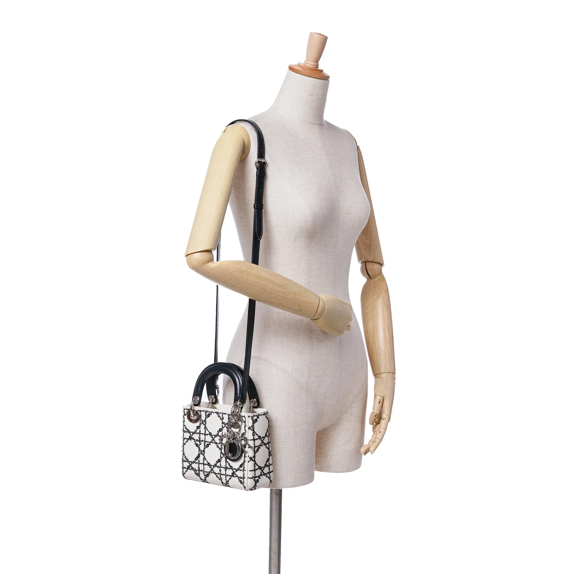 Mini Calfskin Cannage Sequin Lady Dior