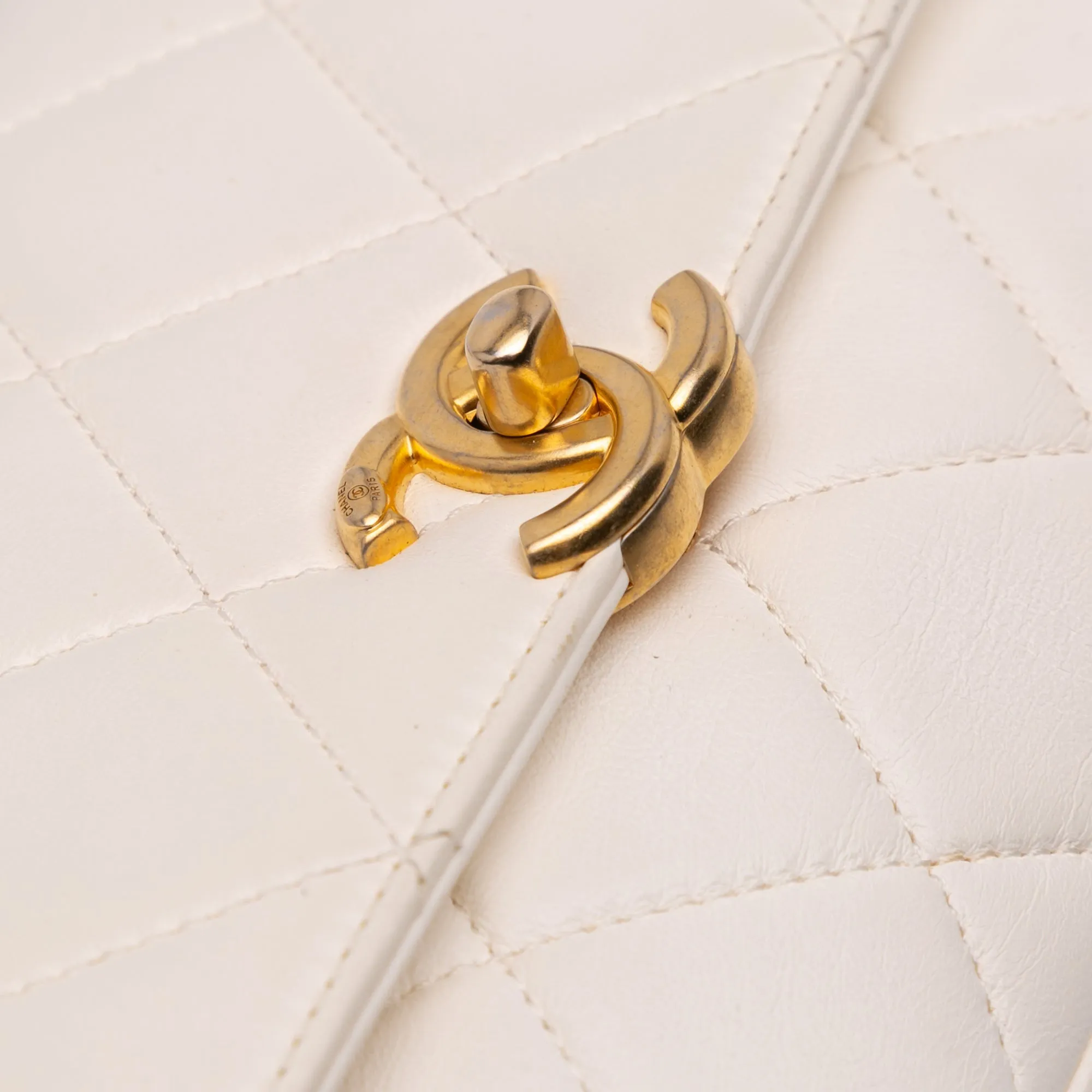 Mini Quilted Lambskin Crystal Logo Letters Chain Flap
