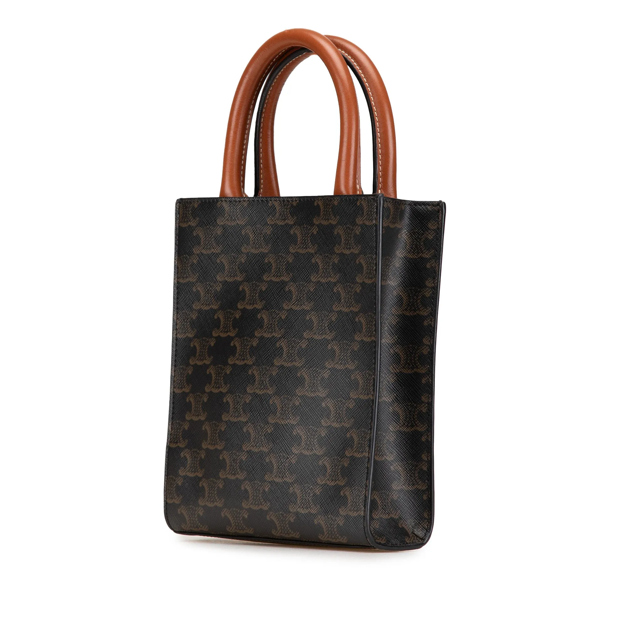 Mini Triomphe Coated Canvas Vertical Cabas Satchel