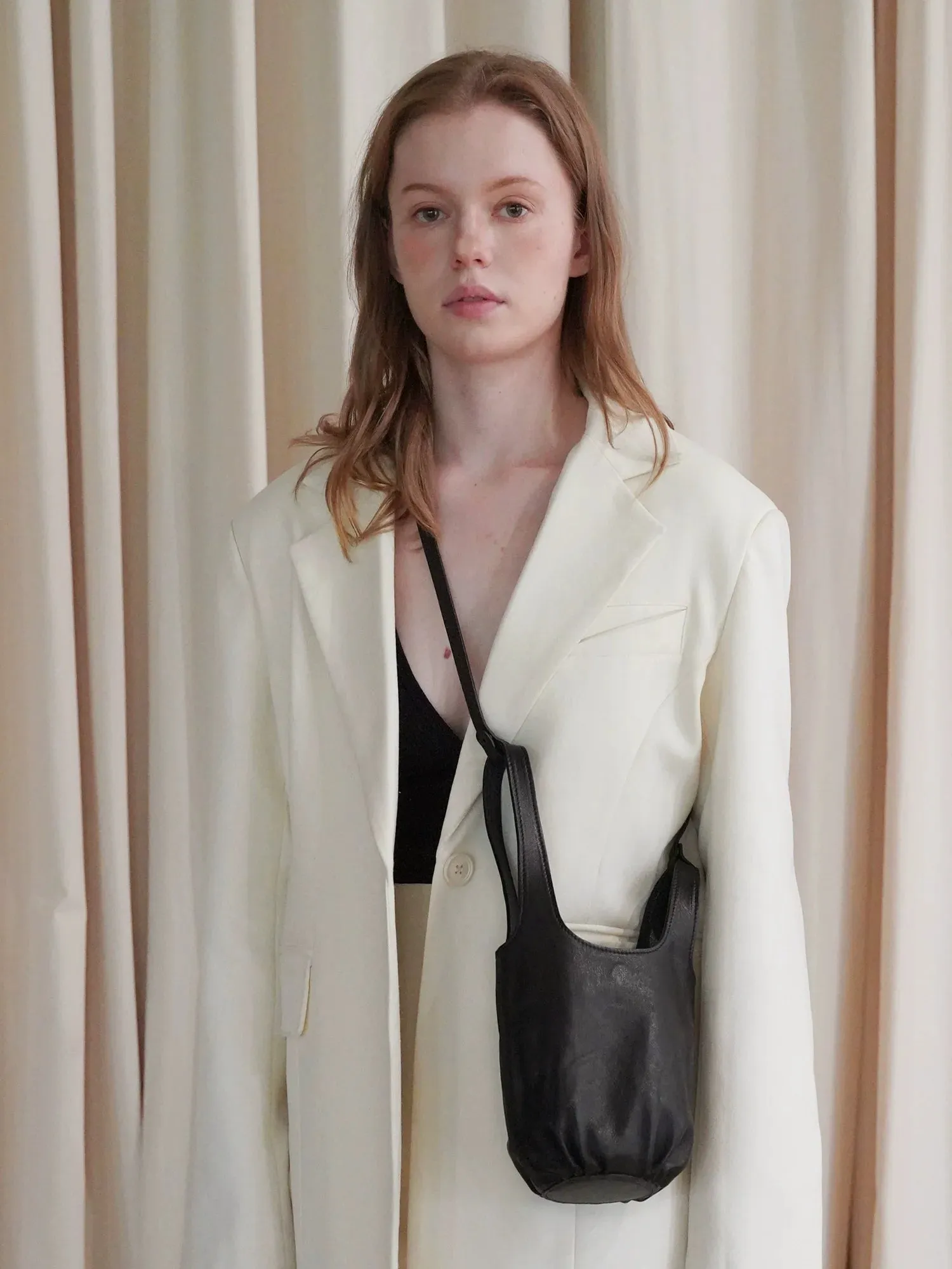 Minimalist Lambskin Bucket Bag