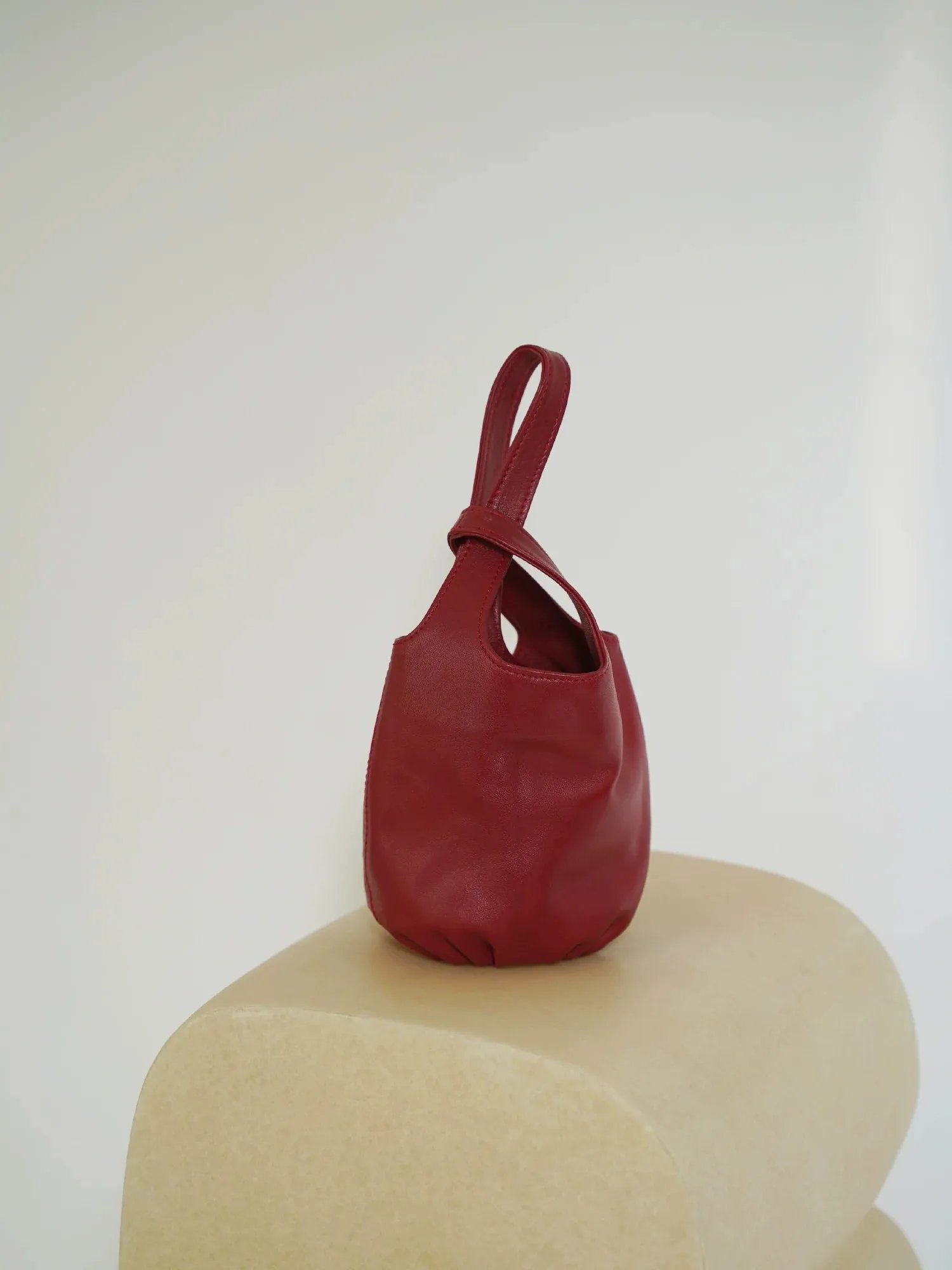 Minimalist Lambskin Bucket Bag