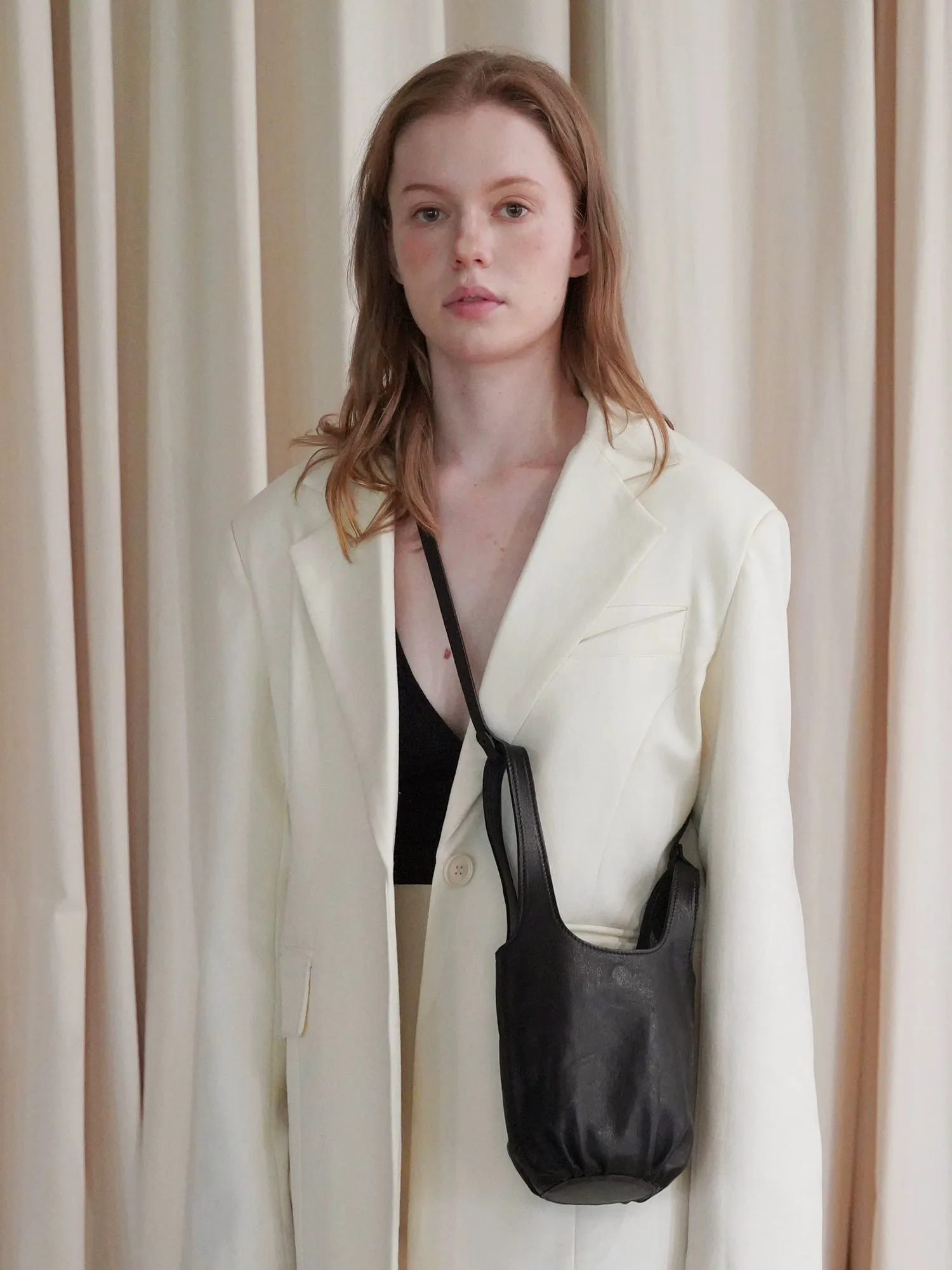Minimalist Lambskin Bucket Bag