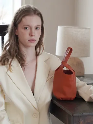 Minimalist Lambskin Bucket Bag